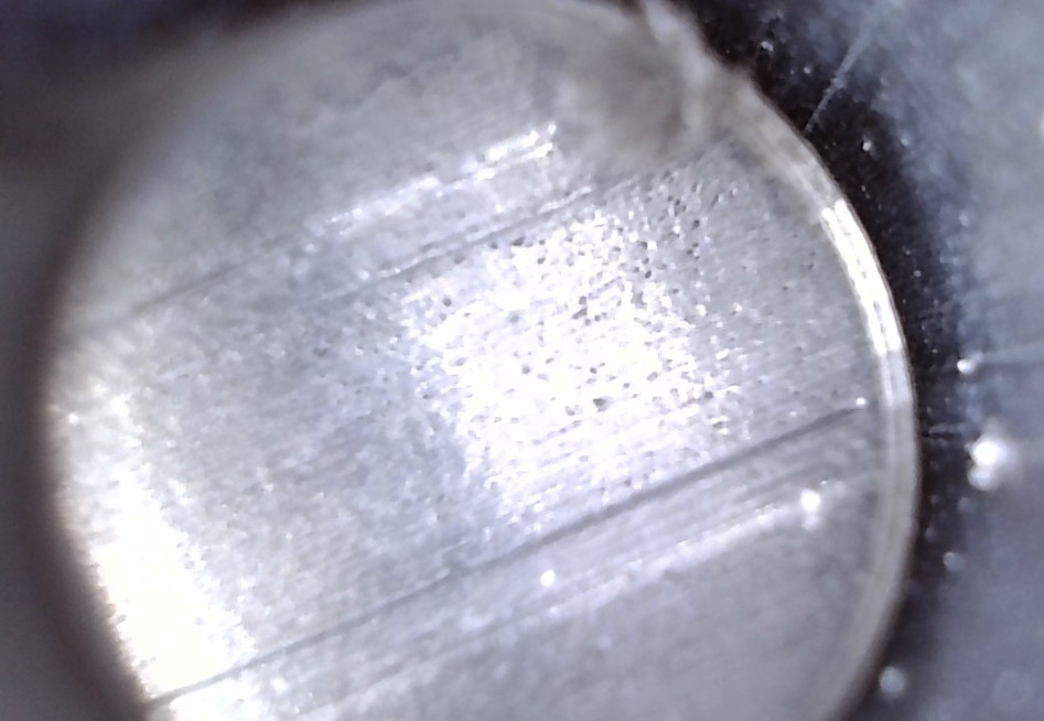 Borescope view of the Stevens 44 bore showing lands and grooves