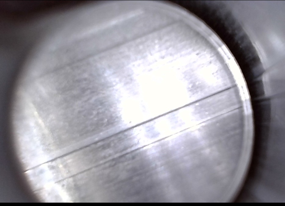 Borescope view of the bore at mid-length